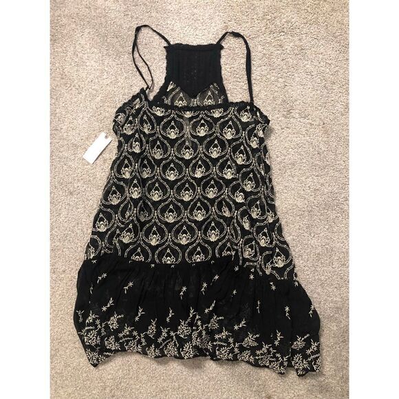 Brand New Anthropologie Sheer Embroidered Mini Lace Black & White Dress Small - Picture 12 of 14
